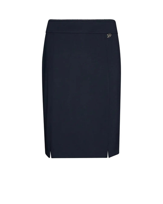 Gonna a tubino con zip posteriore BLU DORABELLA