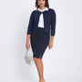 Gonna a tubino con zip posteriore BLU DORABELLA
