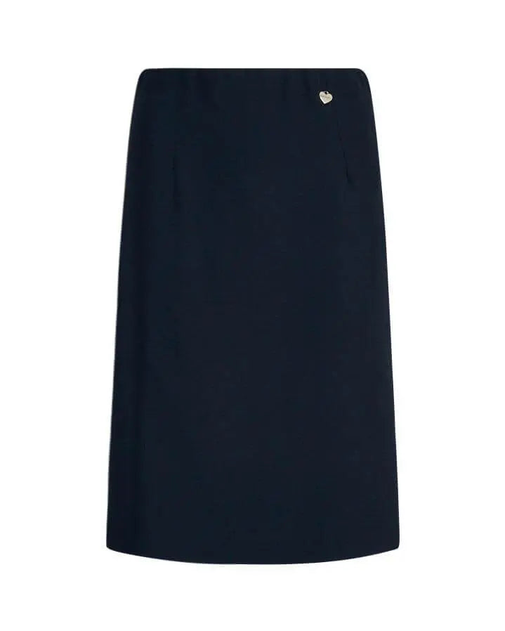 Gonna a tubino in cady elasticizzato tinta unita con zip e spacco. BLU DORABELLA 54