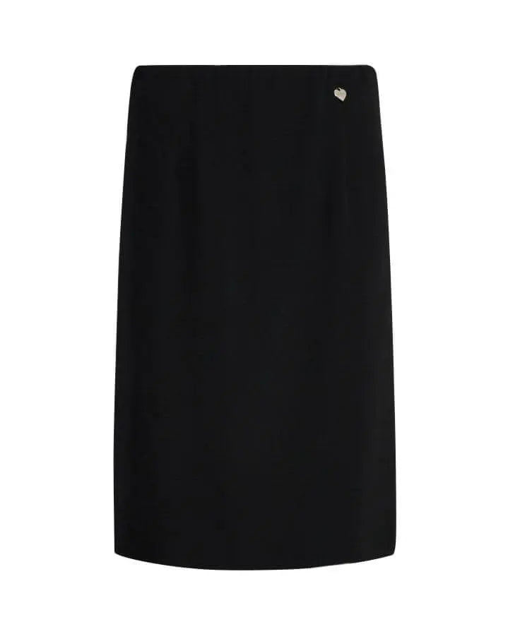 Gonna a tubino in cady elasticizzato tinta unita con zip e spacco. NERO DORABELLA 54