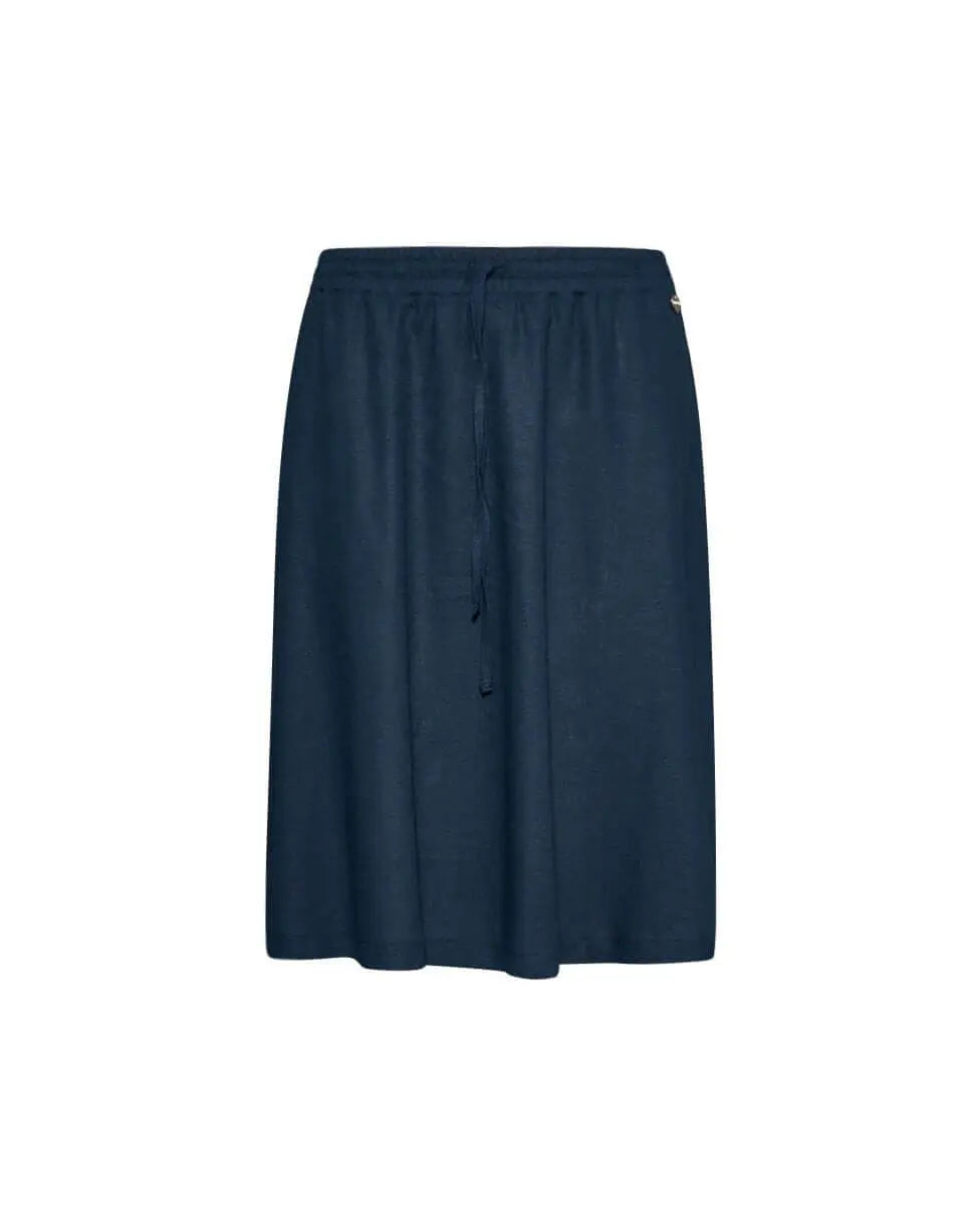 Gonna con coulisse in misto lino BLU DORABELLA