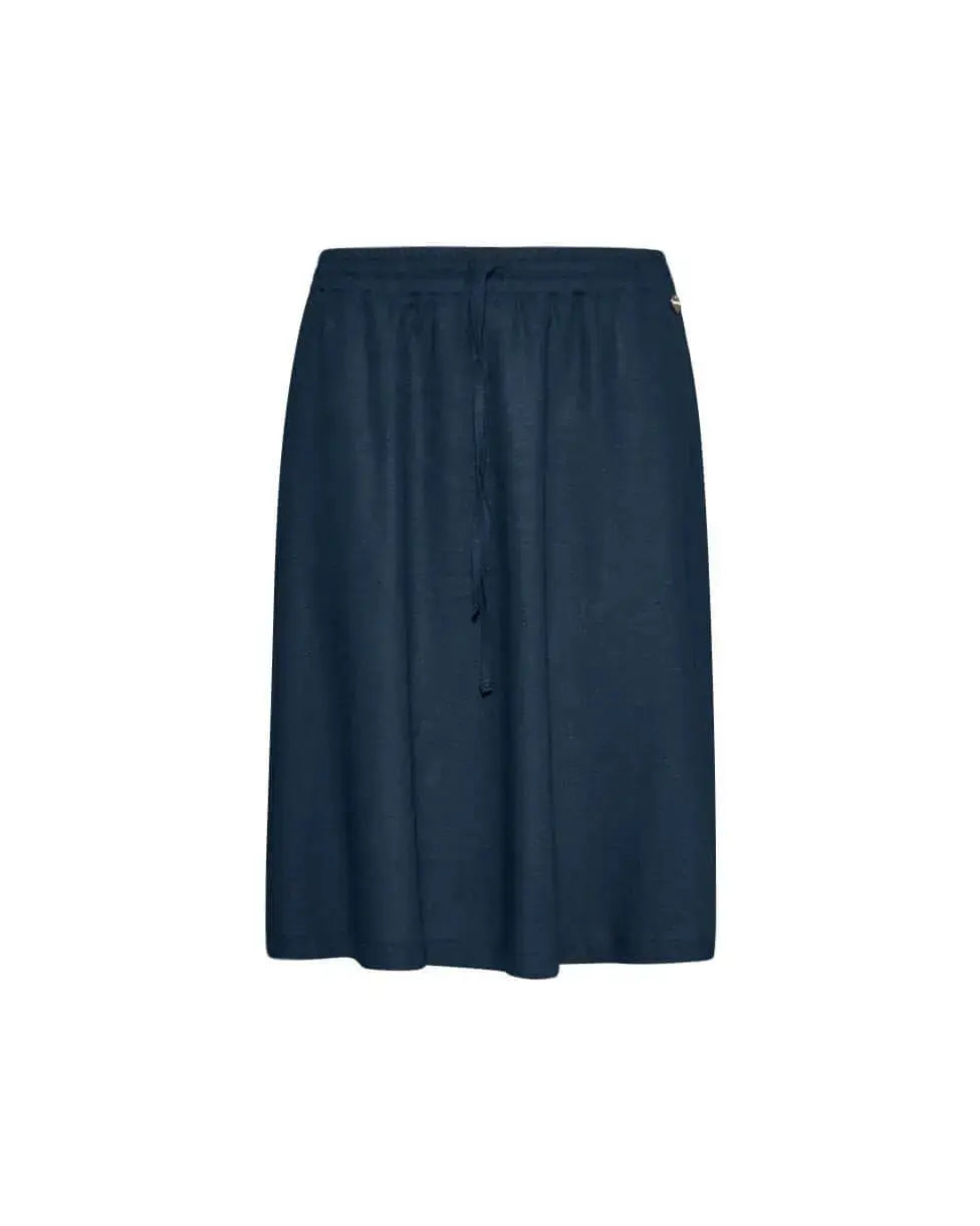 Gonna con coulisse in misto lino BLU DORABELLA