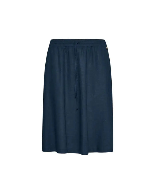 Gonna con coulisse in misto lino BLU DORABELLA