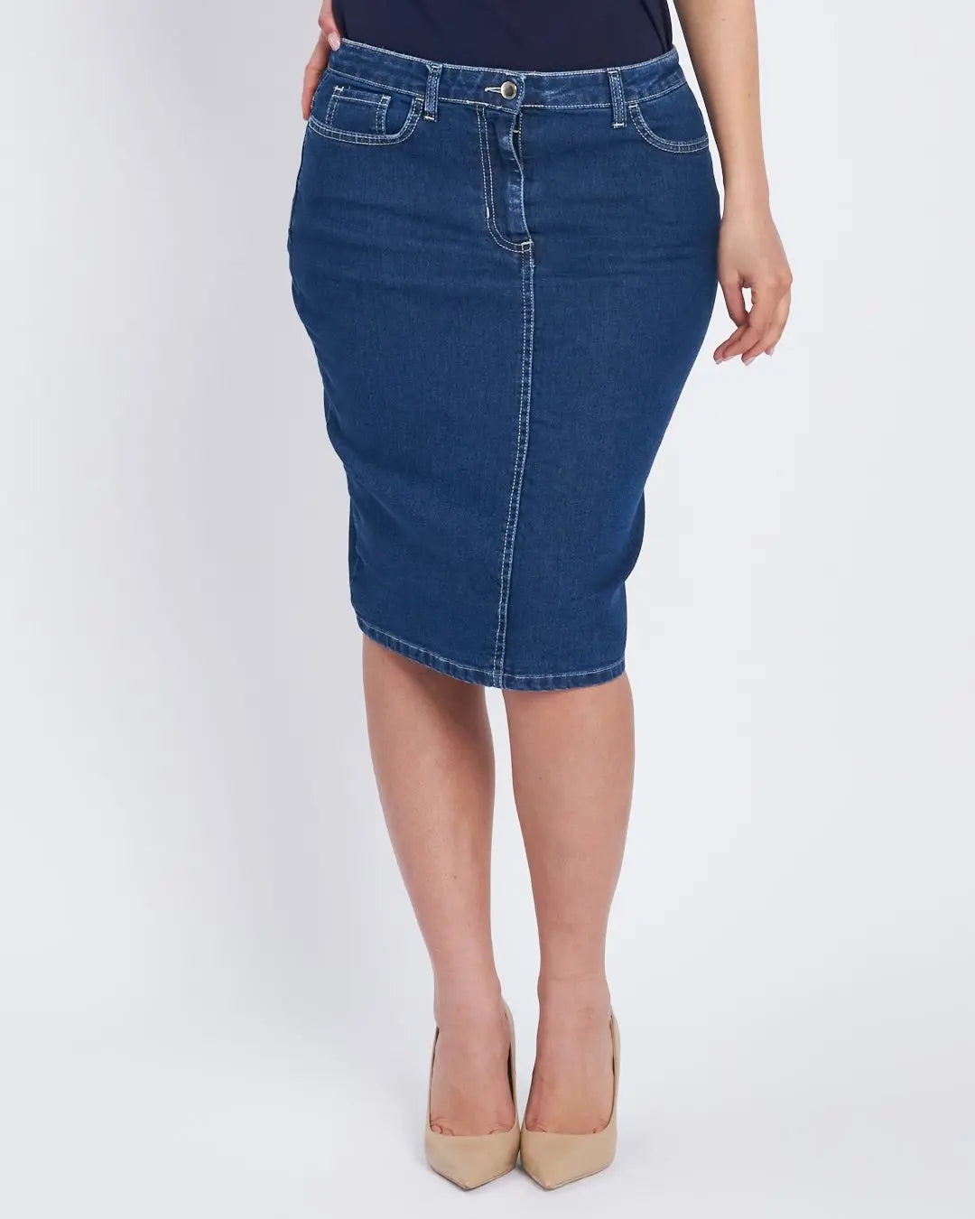 Gonna in denim con spacco posteriore DENIM DORABELLA 52