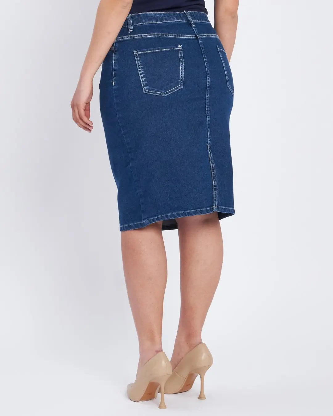 Gonna in denim con spacco posteriore DENIM DORABELLA