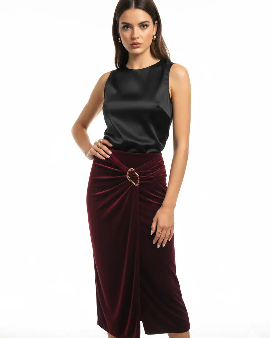 Gonna incrocio con dettaglio in oro IRONICA