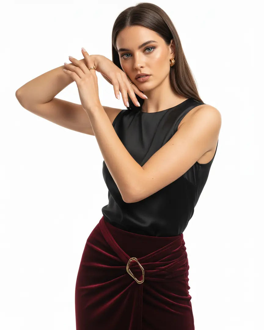 Gonna incrocio con dettaglio in oro IRONICA