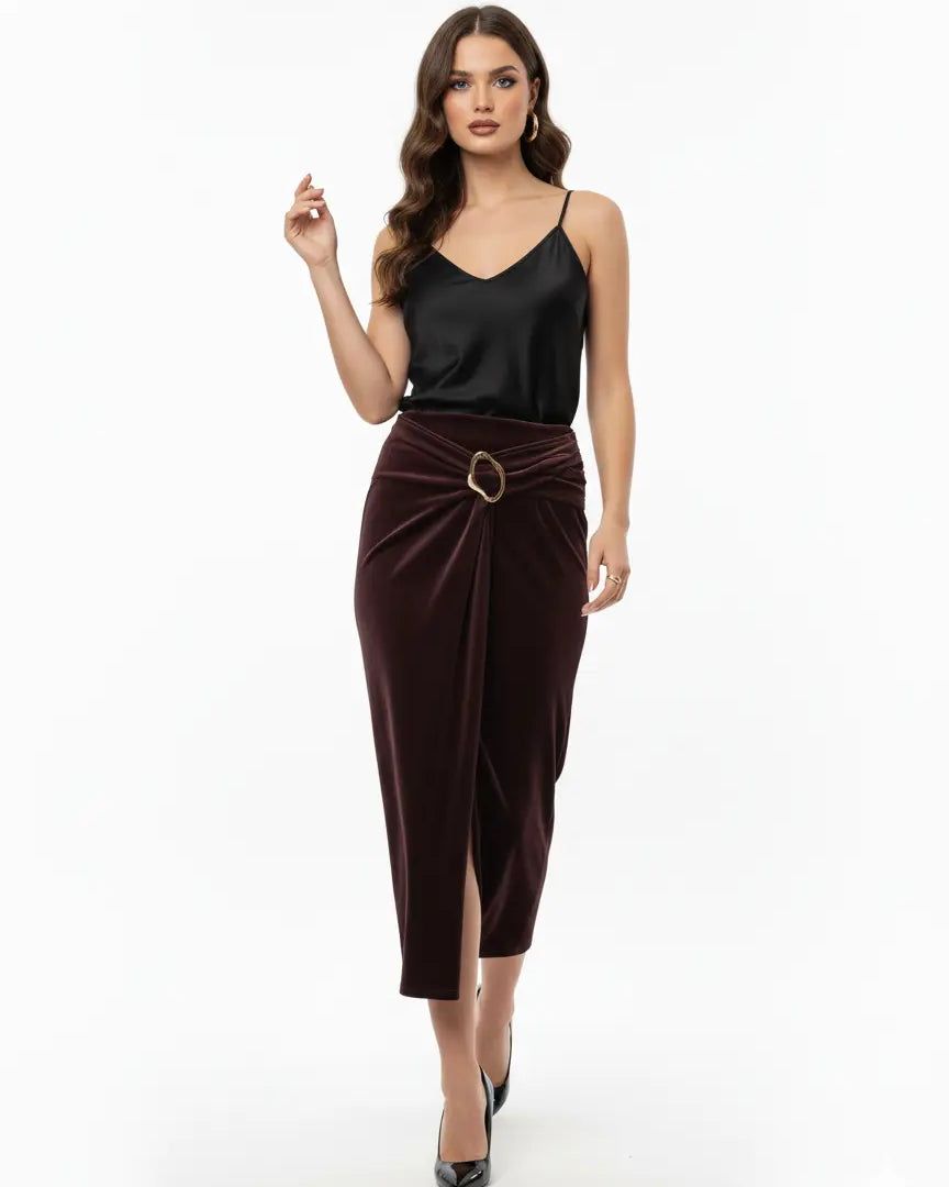 Gonna incrocio con dettaglio in oro IRONICA