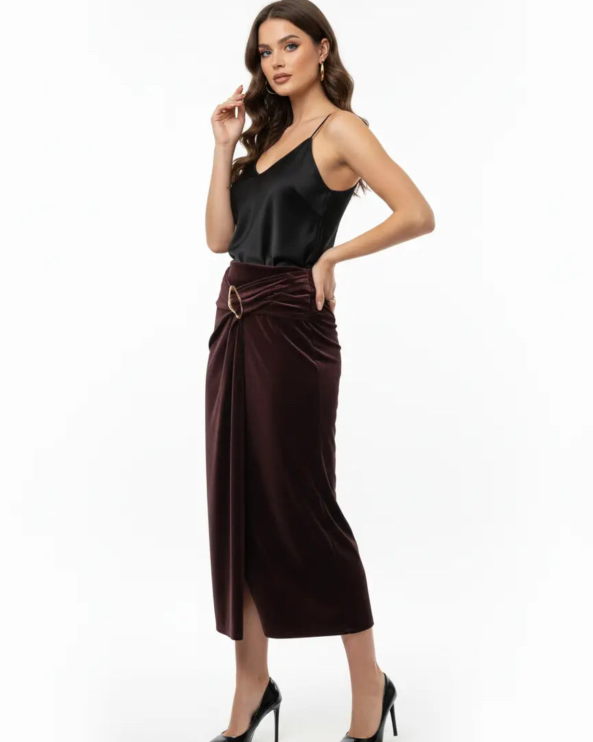 Gonna incrocio con dettaglio in oro IRONICA