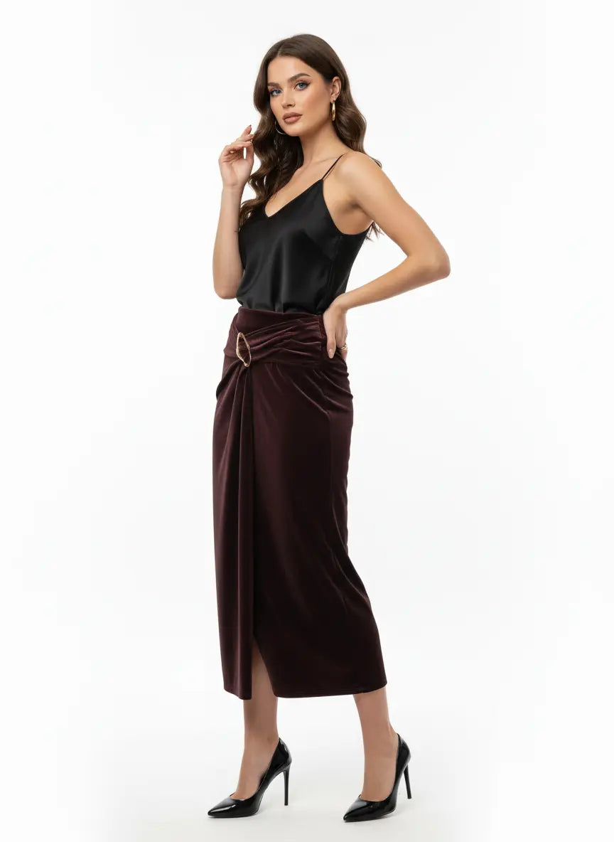 Gonna incrocio con dettaglio in oro IRONICA