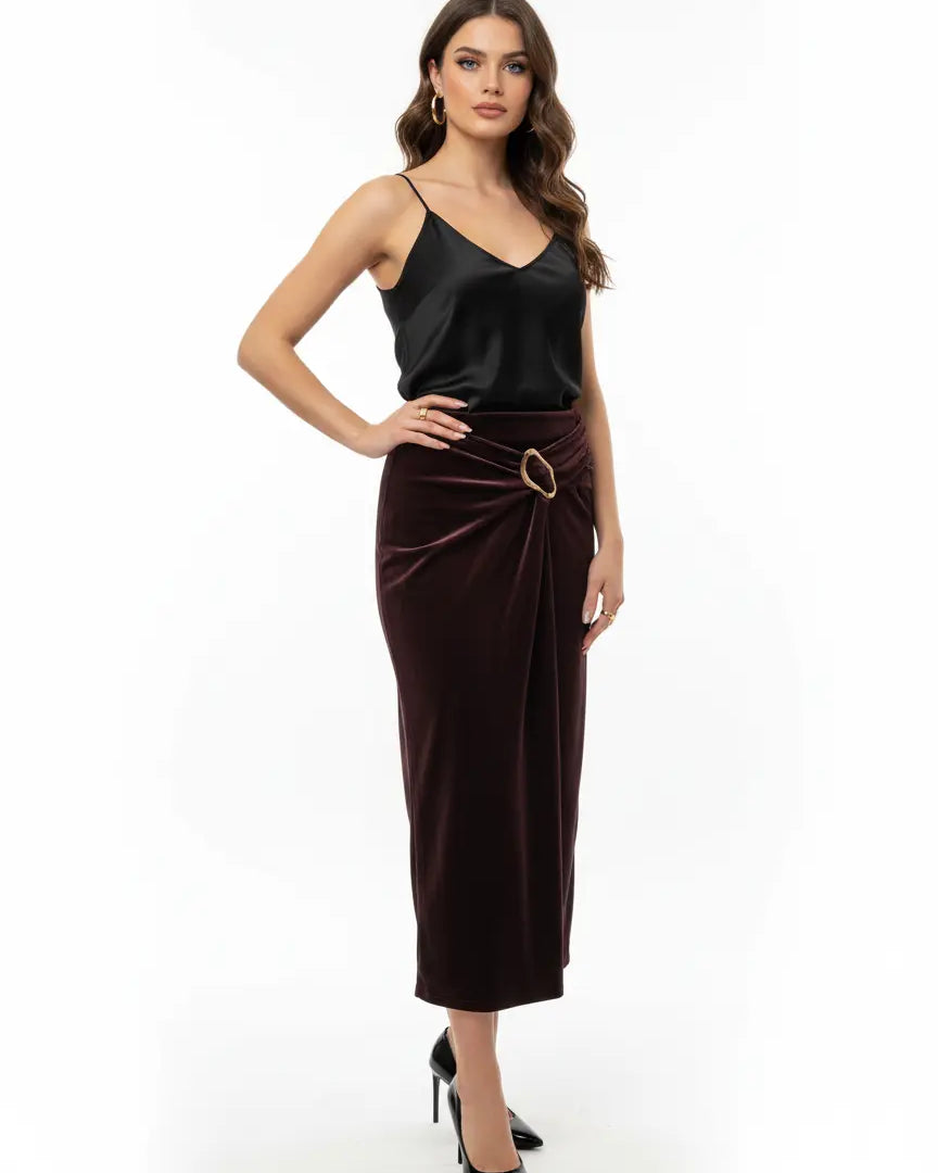 Gonna incrocio con dettaglio in oro IRONICA