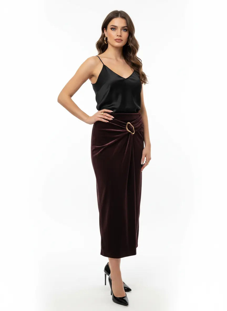 Gonna incrocio con dettaglio in oro IRONICA