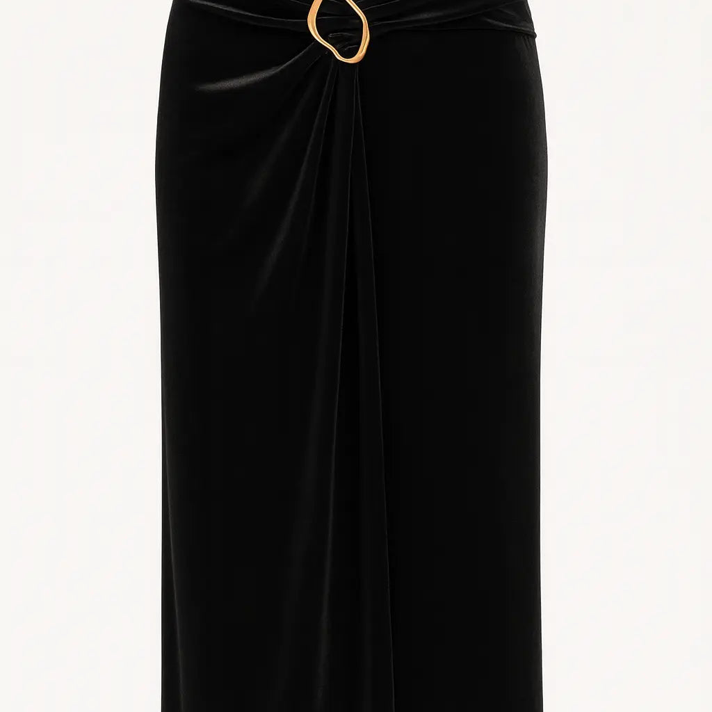 Gonna incrocio con dettaglio in oro IRONICA Taglia unica (44/46 o M/L) / Nero