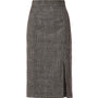 Gonna longuette con spacco laterale in check ricamato ARGENTO DORABELLA