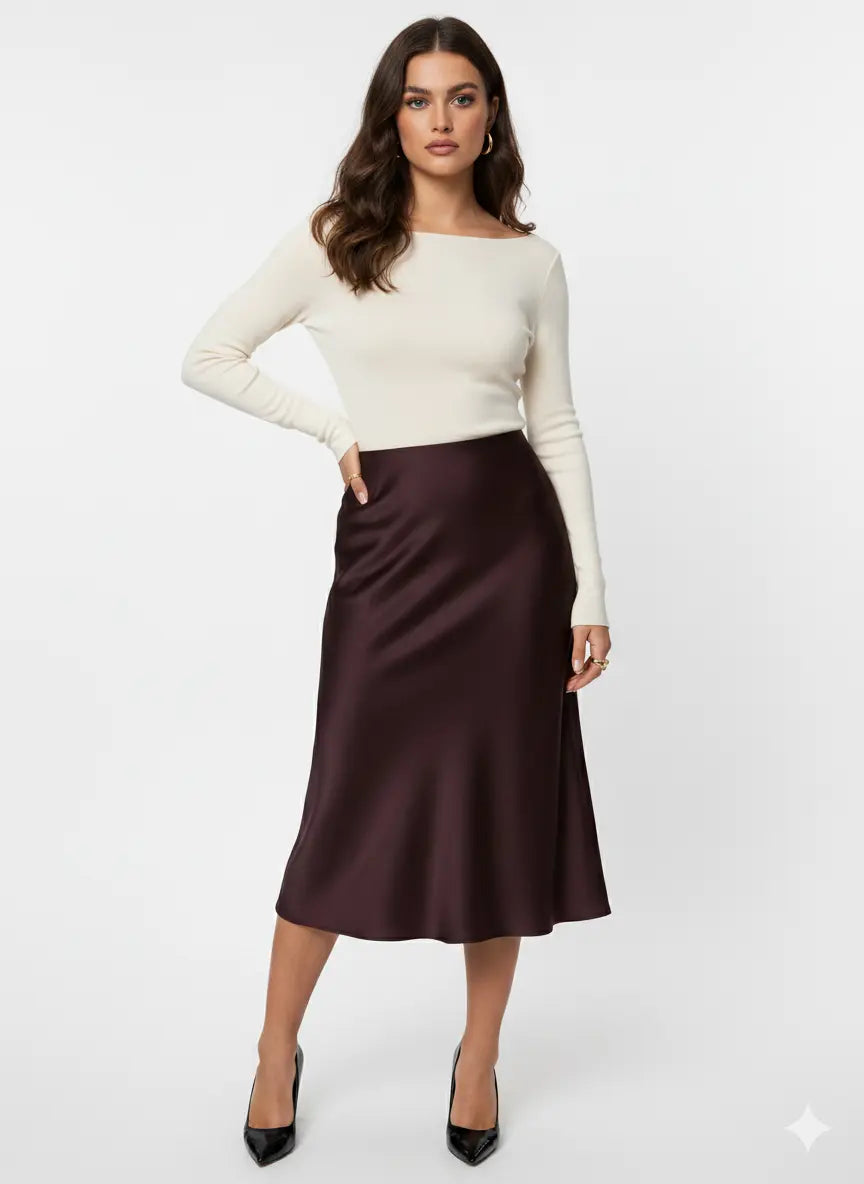 Gonna midi in tinta unita DORABELLA