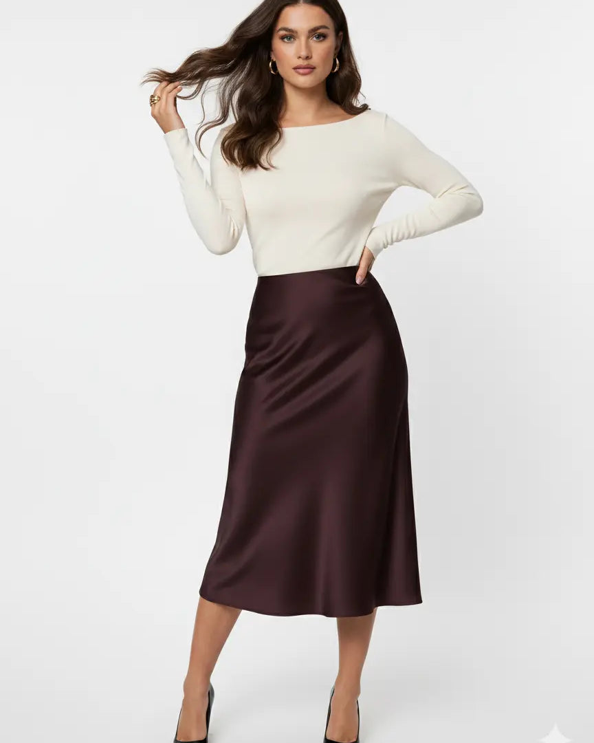 Gonna midi in tinta unita DORABELLA