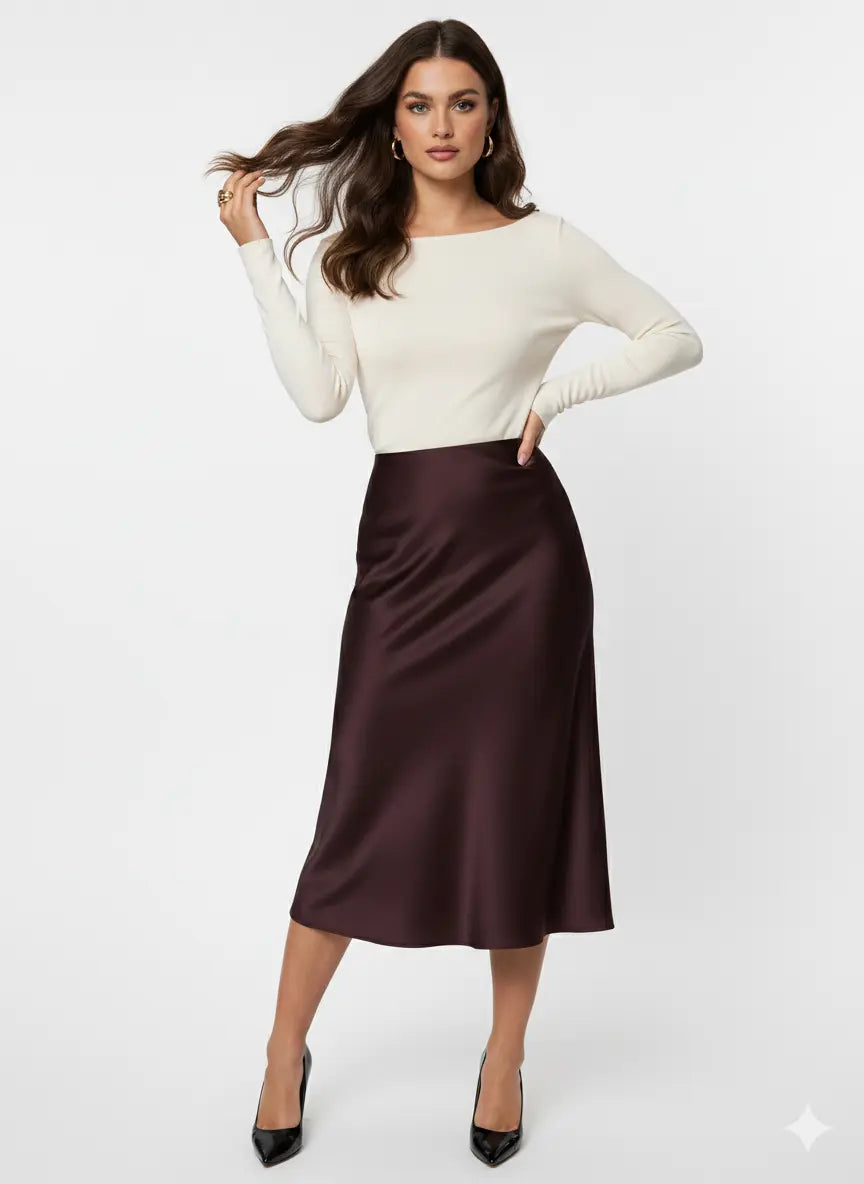 Gonna midi in tinta unita DORABELLA