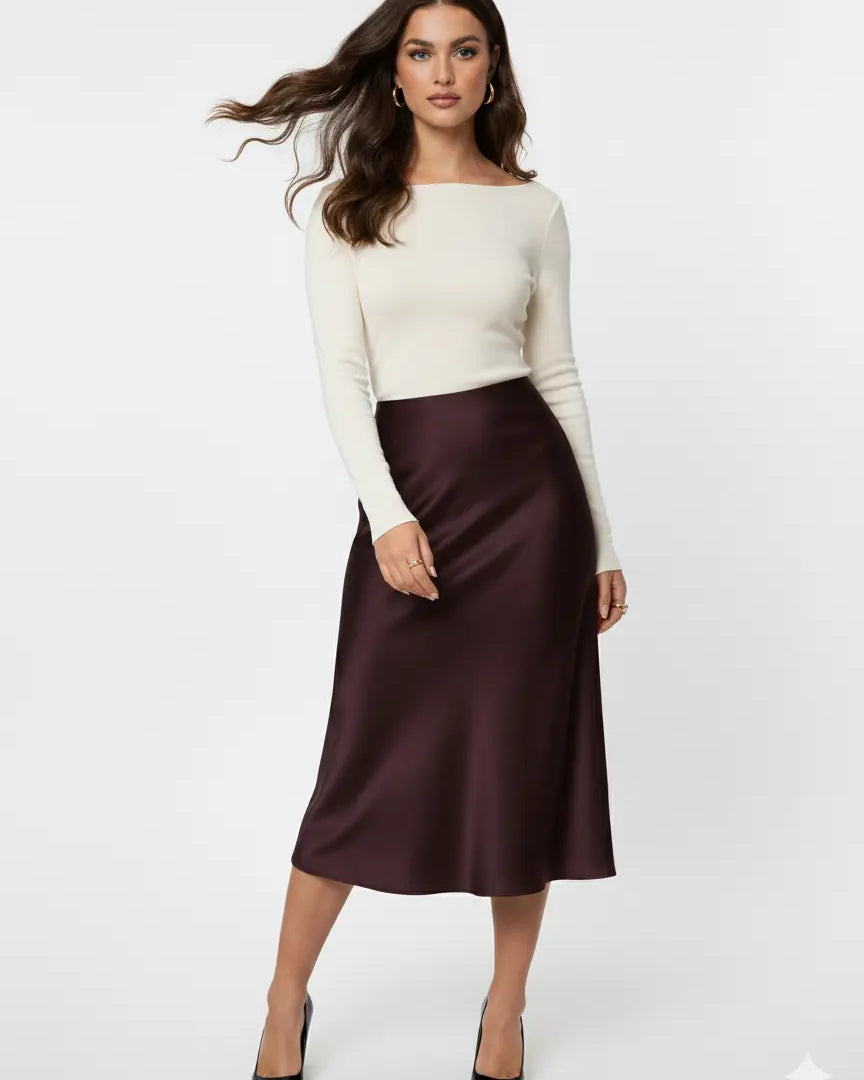 Gonna midi in tinta unita DORABELLA