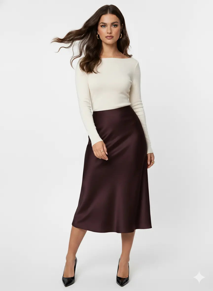 Gonna midi in tinta unita DORABELLA