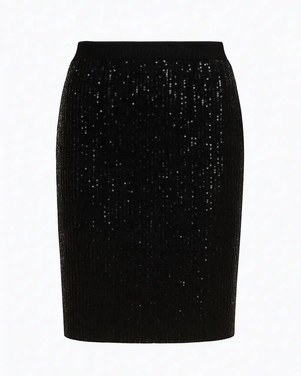 Gonna paillettes con bustino elastico DORABELLA XXL / Nero