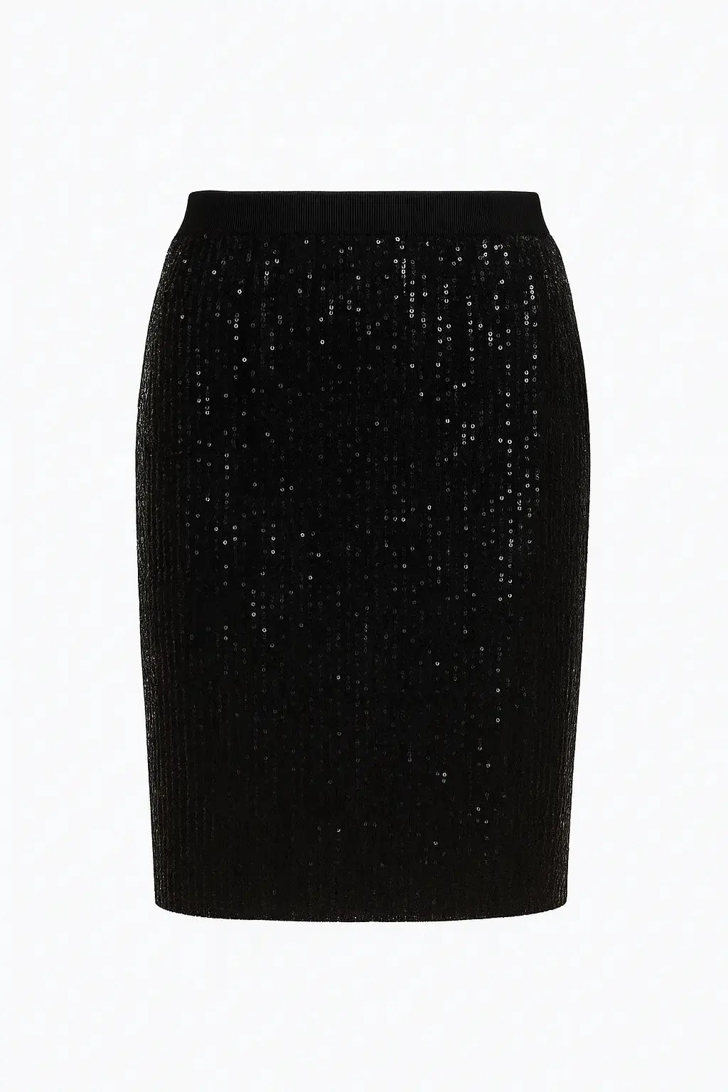 Gonna paillettes con bustino elastico DORABELLA XXL / Nero
