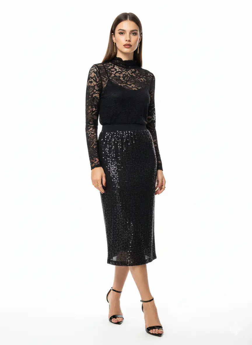 Gonna paillettes con bustino elastico DORABELLA