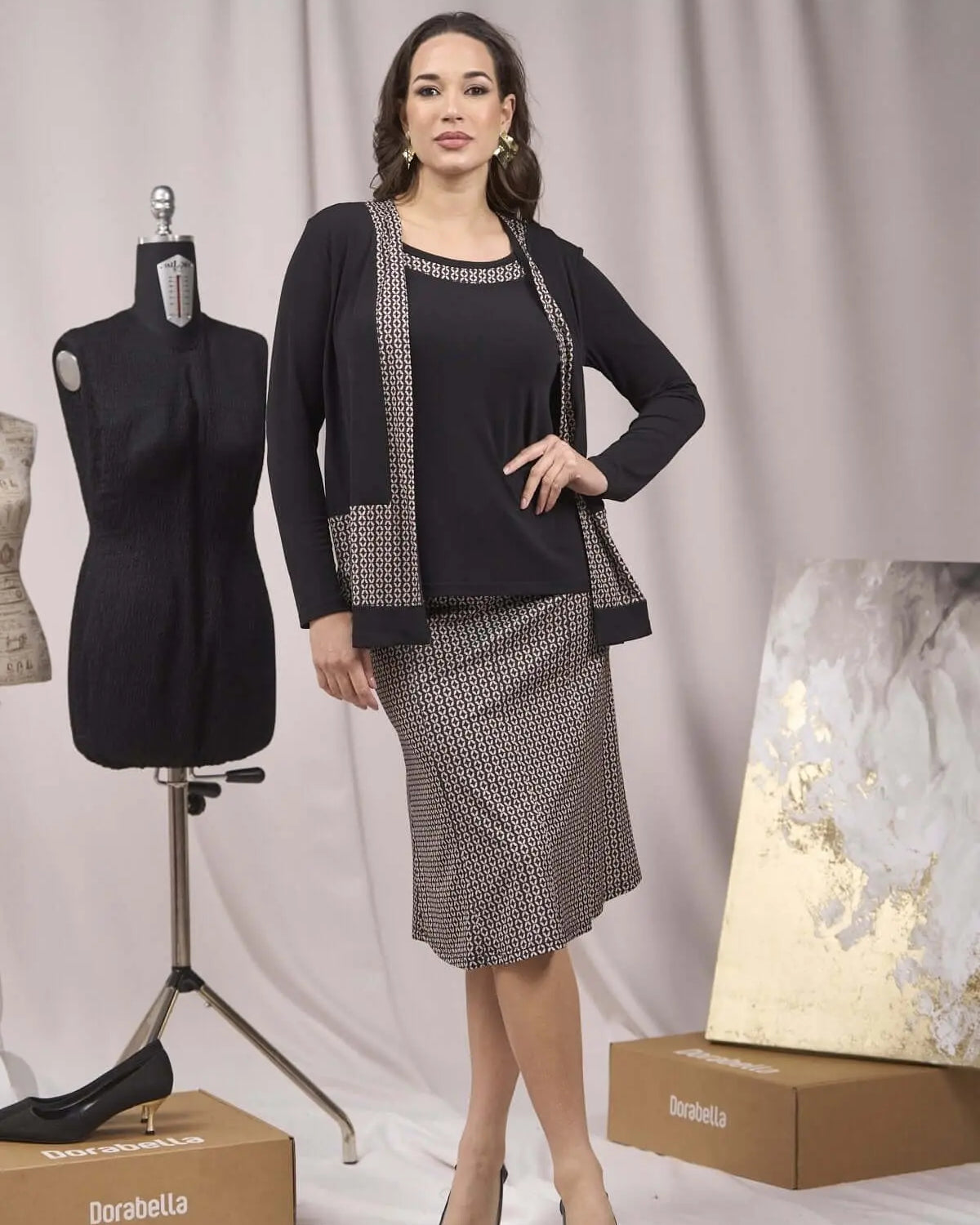 Gonna svasata in fantasia all over BEIGE DORABELLA XXL