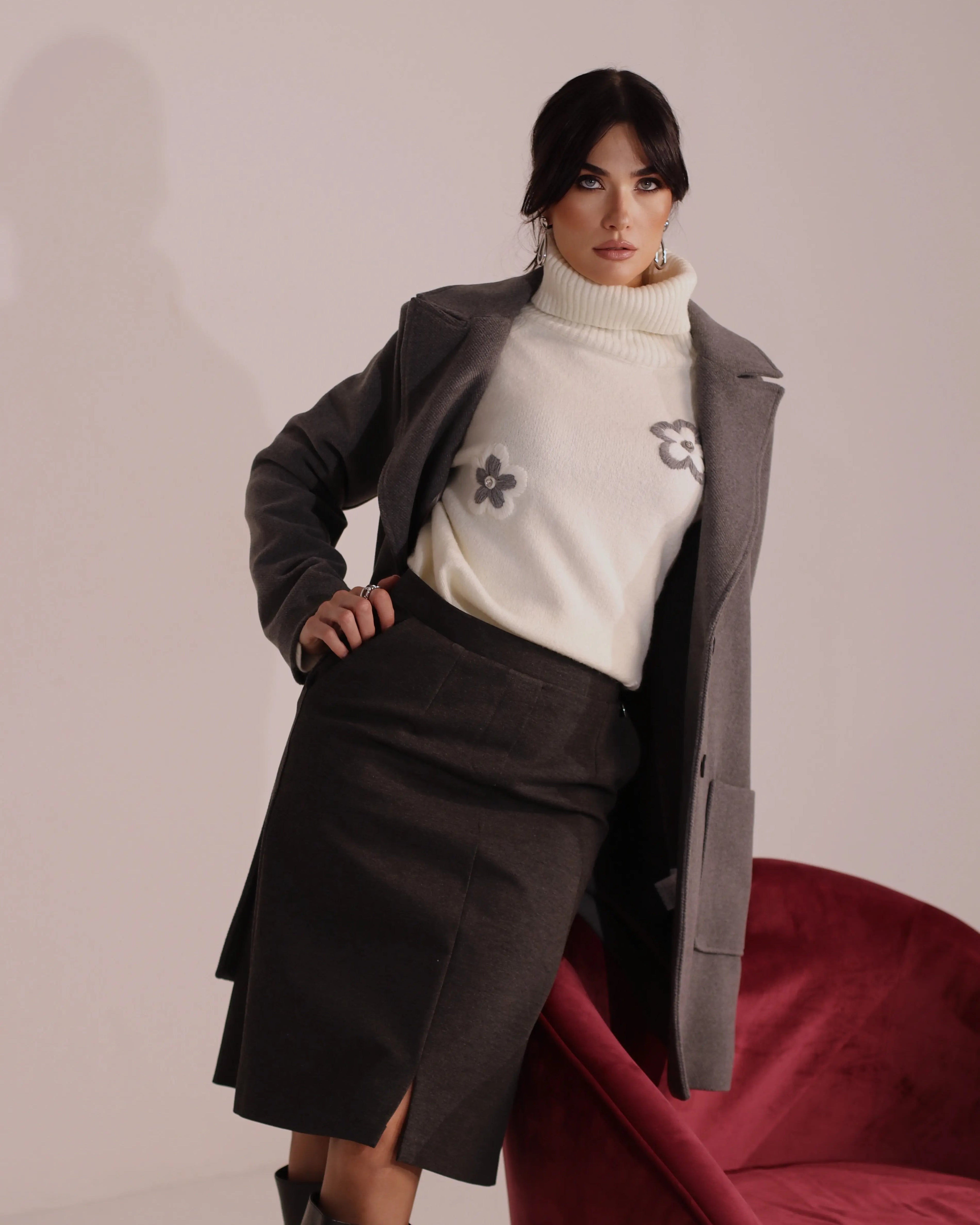 Gonna tubino con spacco frontale DORABELLA