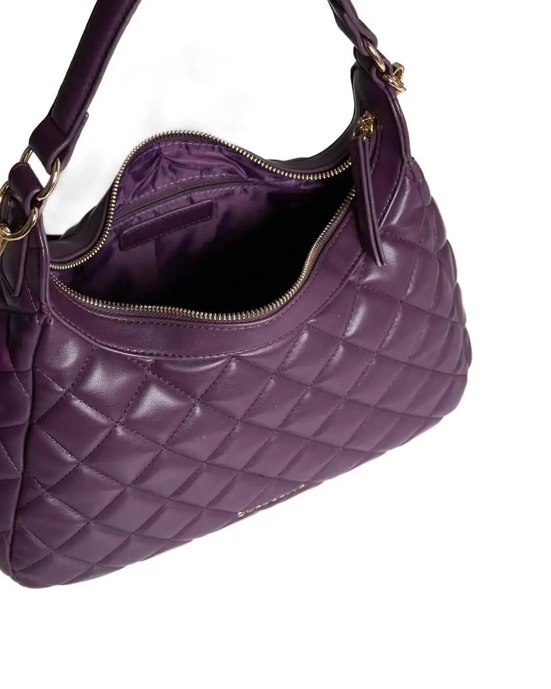 Hobo bag in ecopelle trapuntata PRUGNA DORABELLA