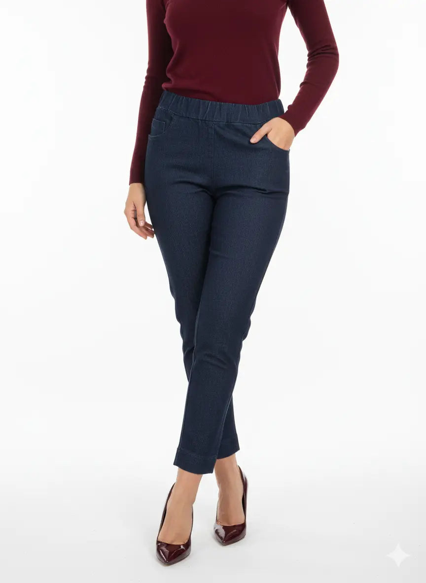 Jeans con bustino elastico e gamba dritta DORABELLA