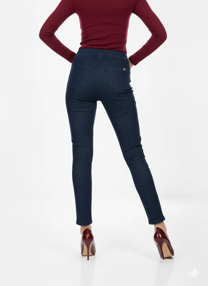 Jeans con bustino elastico e gamba dritta DORABELLA