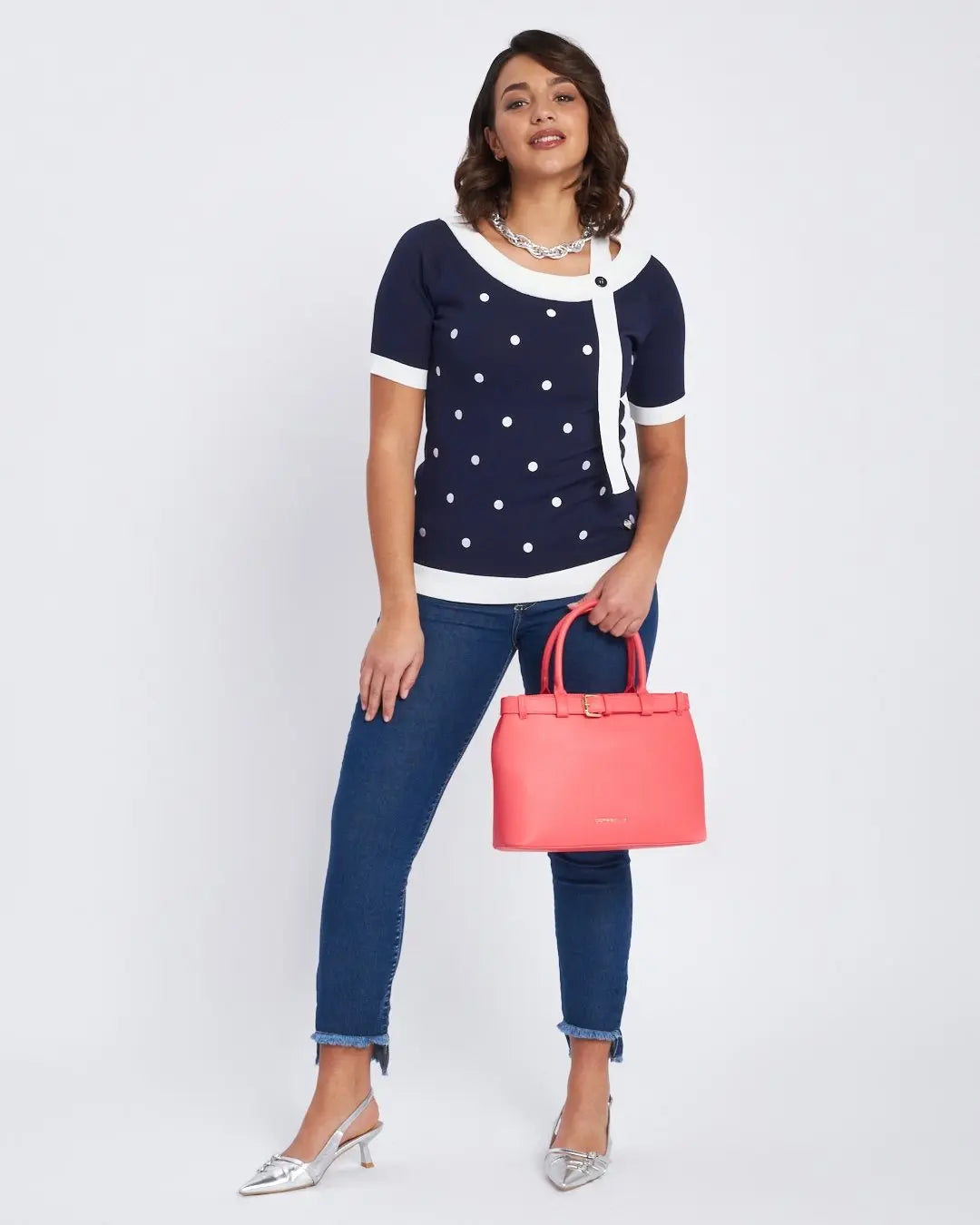 Jeans slim con orlo asimmetrico sfrangiato DENIM DORABELLA COUTURE