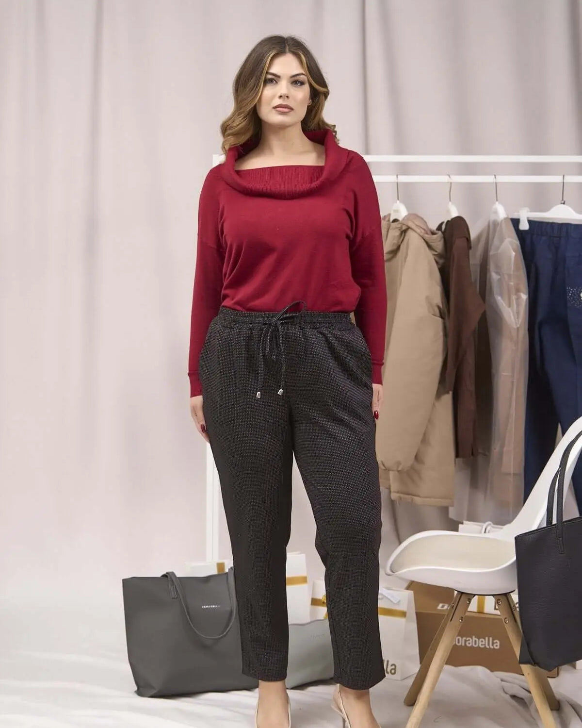 Jogger a fantasia con coulisse NERO DORABELLA PIU' 47