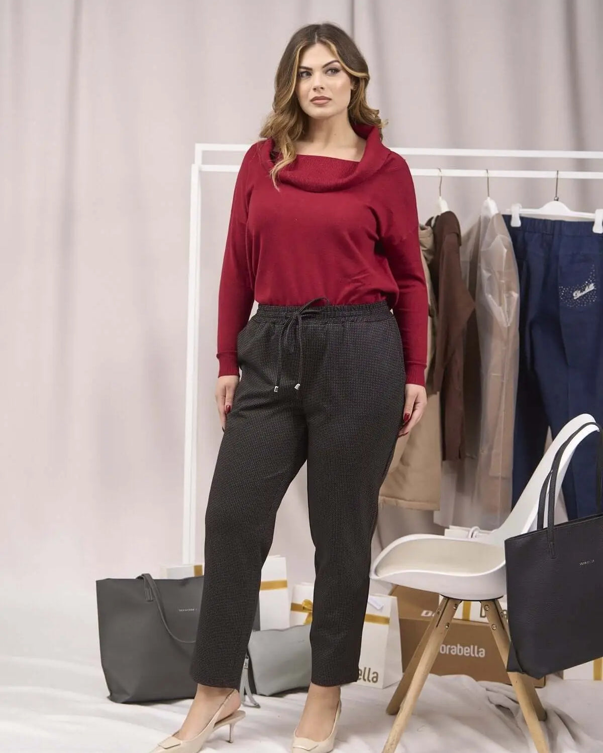 Jogger a fantasia con coulisse NERO DORABELLA PIU'