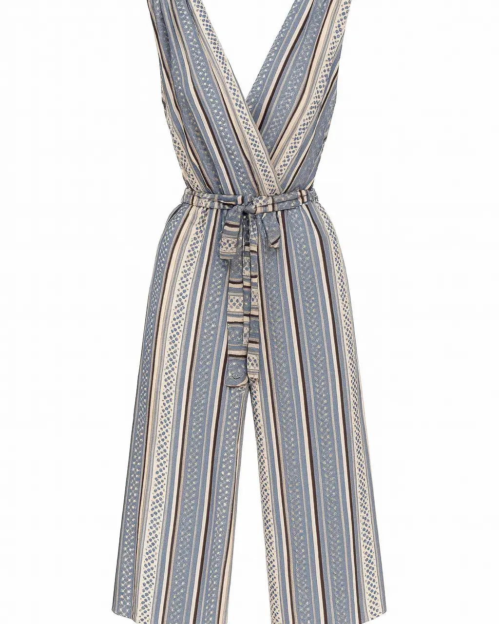 Jumpsuit ampia con scollo a "V" incrociato e fusciacca in vita Unica by Dorabella