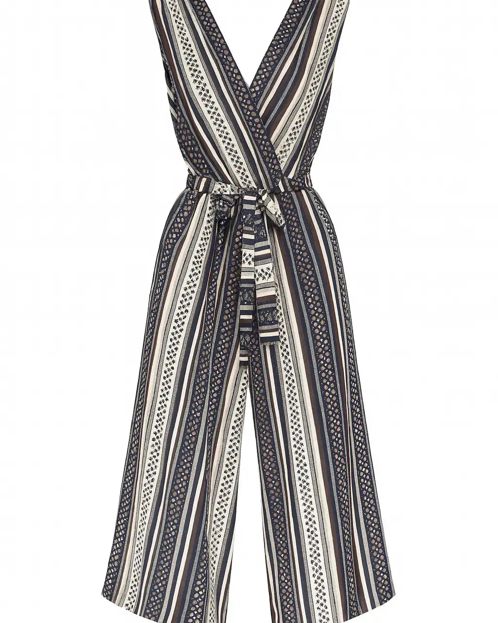 Jumpsuit ampia con scollo a "V" incrociato e fusciacca in vita Unica by Dorabella