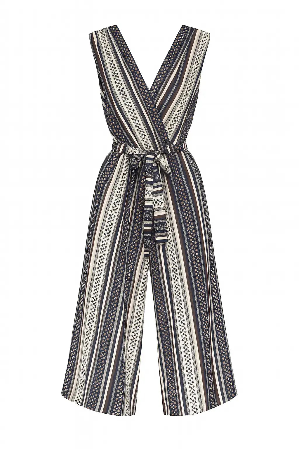 Jumpsuit ampia con scollo a "V" incrociato e fusciacca in vita Unica by Dorabella