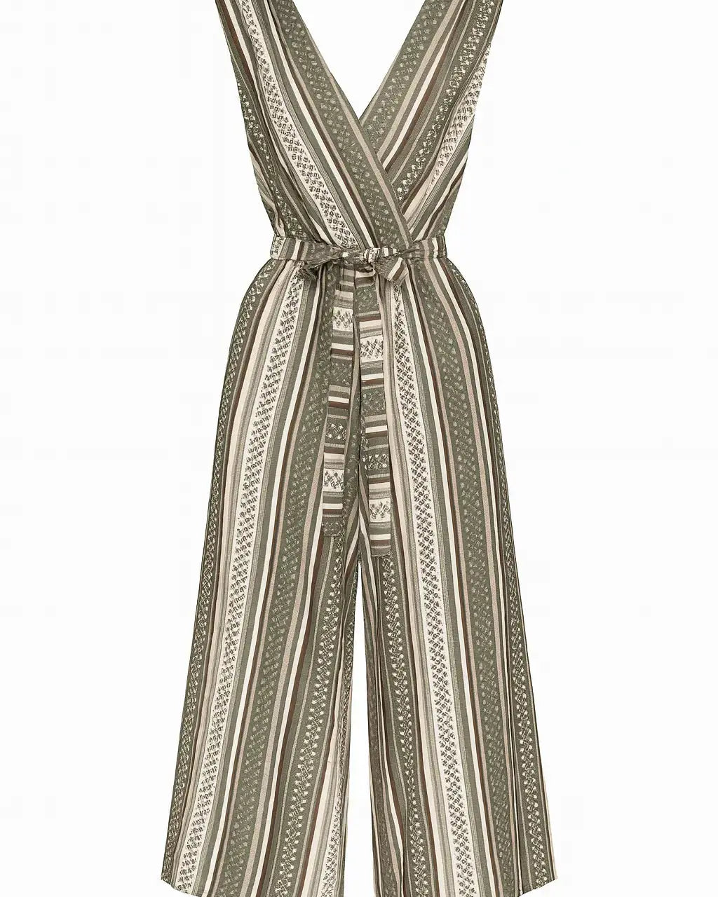 Jumpsuit ampia con scollo a "V" incrociato e fusciacca in vita Unica by Dorabella Militare / Taglia Unica (48/50 o XL/XXL)