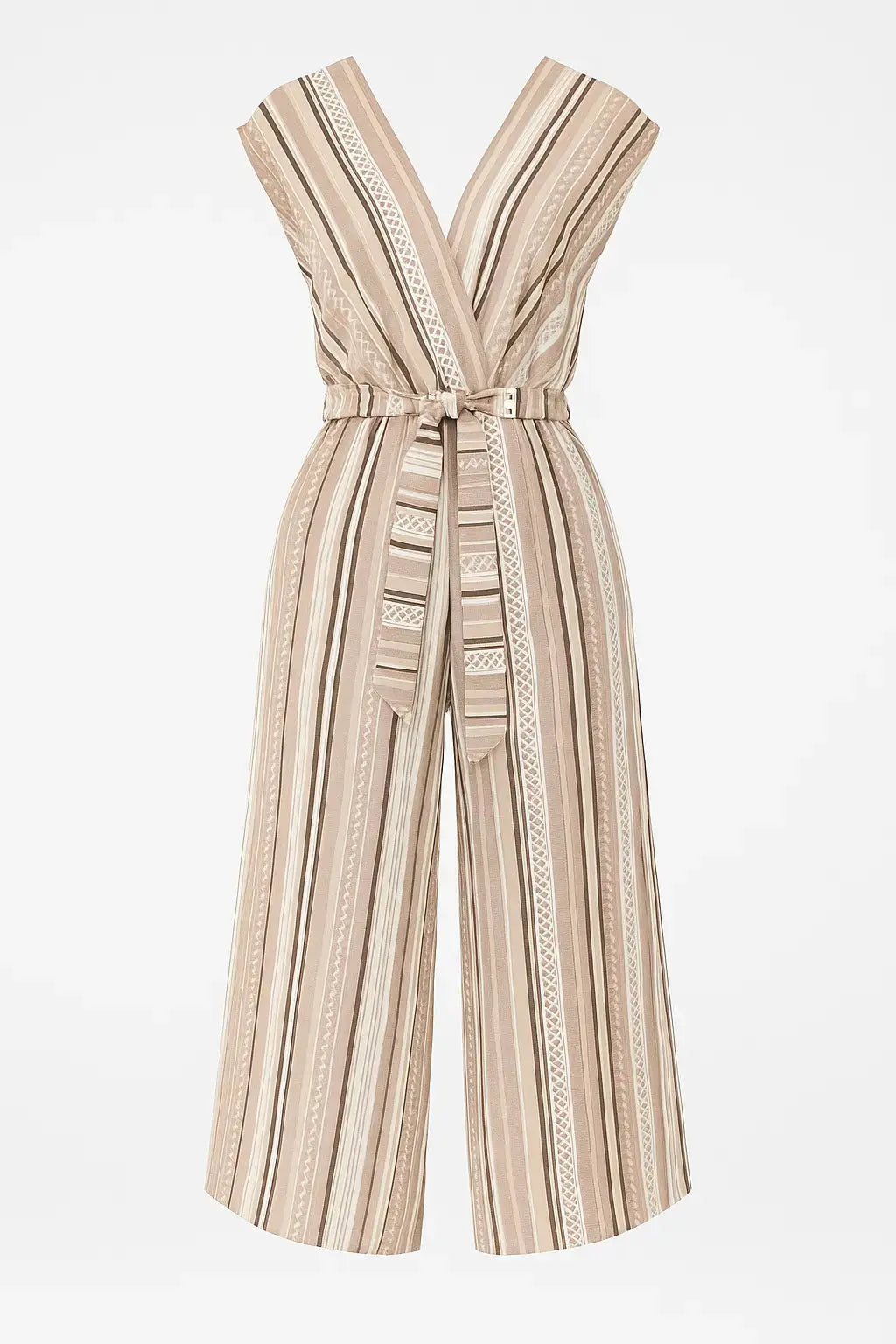 Jumpsuit ampia con scollo a "V" incrociato e fusciacca in vita Unica by Dorabella