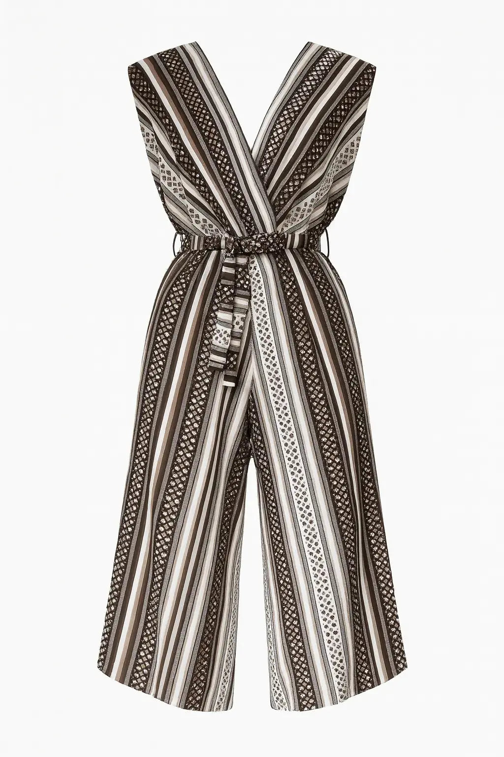 Jumpsuit ampia con scollo a "V" incrociato e fusciacca in vita Unica by Dorabella