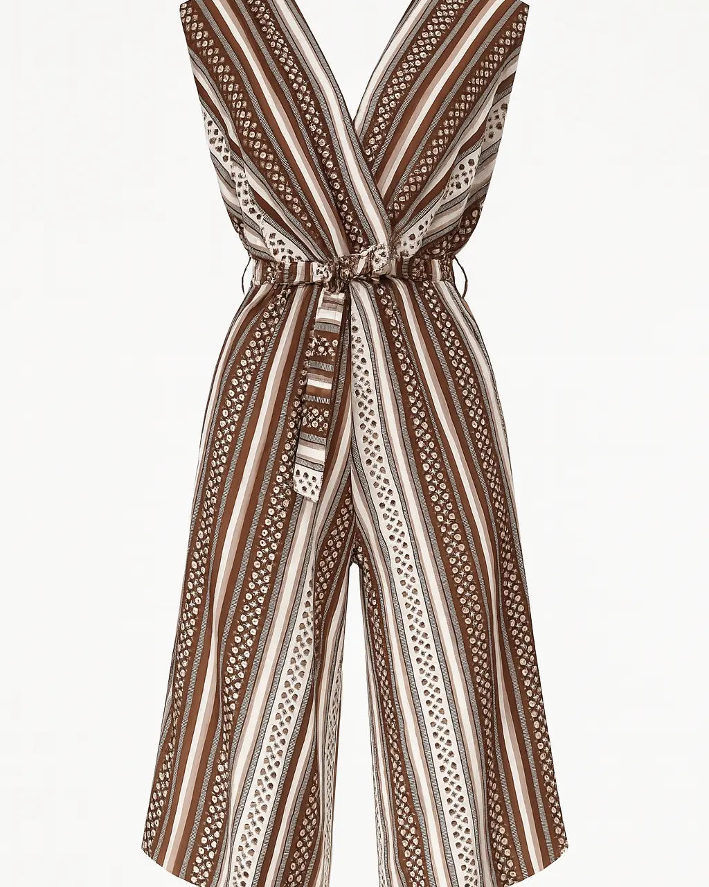 Jumpsuit ampia con scollo a "V" incrociato e fusciacca in vita Unica by Dorabella