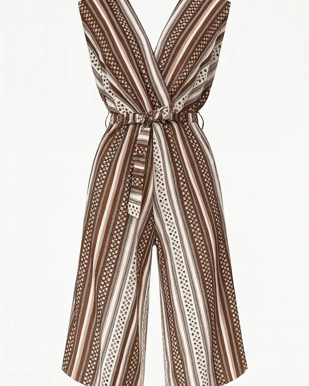 Jumpsuit ampia con scollo a "V" incrociato e fusciacca in vita Unica by Dorabella
