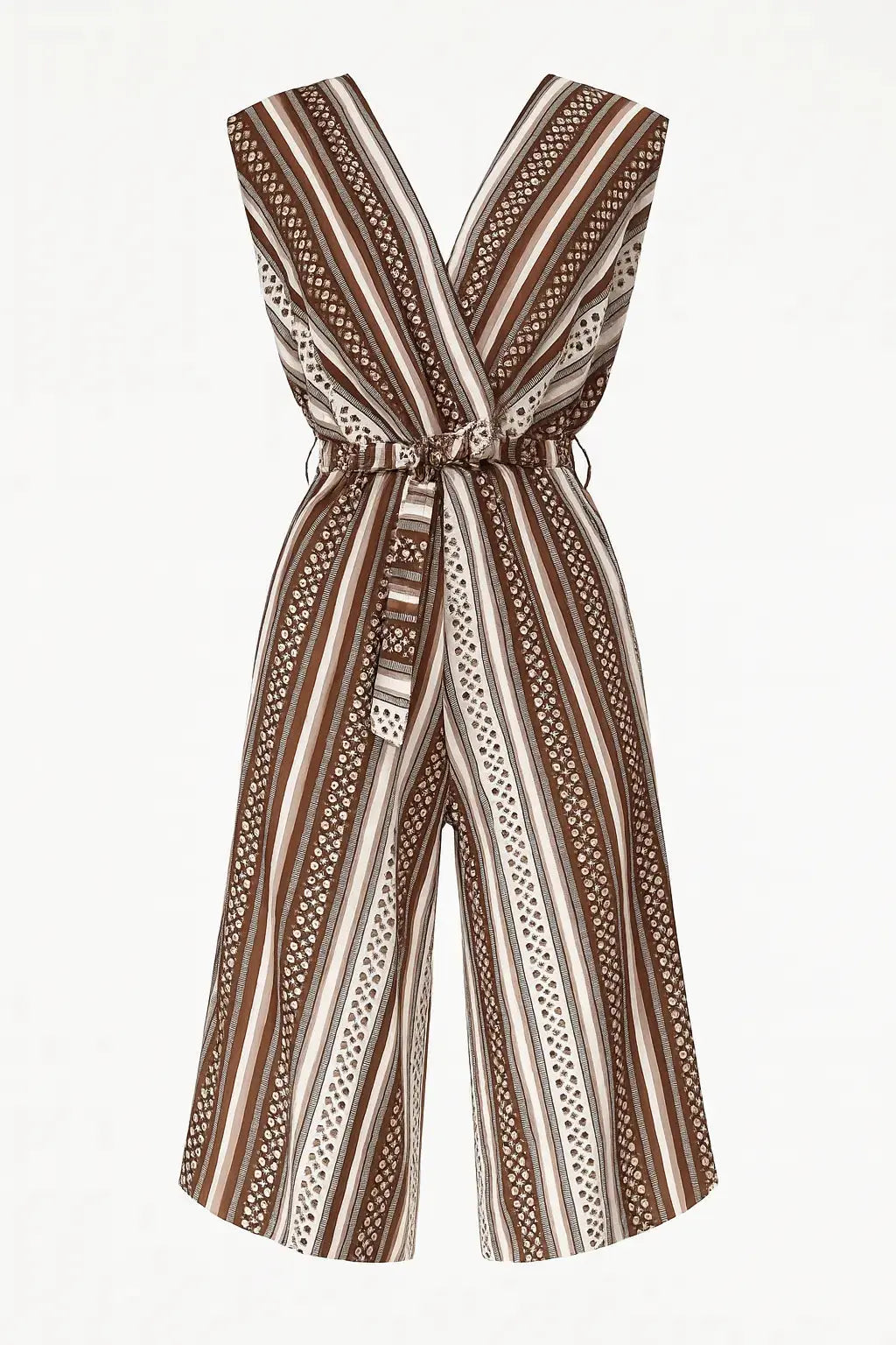 Jumpsuit ampia con scollo a "V" incrociato e fusciacca in vita Unica by Dorabella