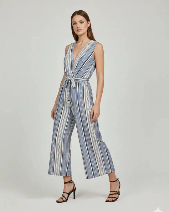 Jumpsuit ampia con scollo a "V" incrociato e fusciacca in vita Unica by Dorabella