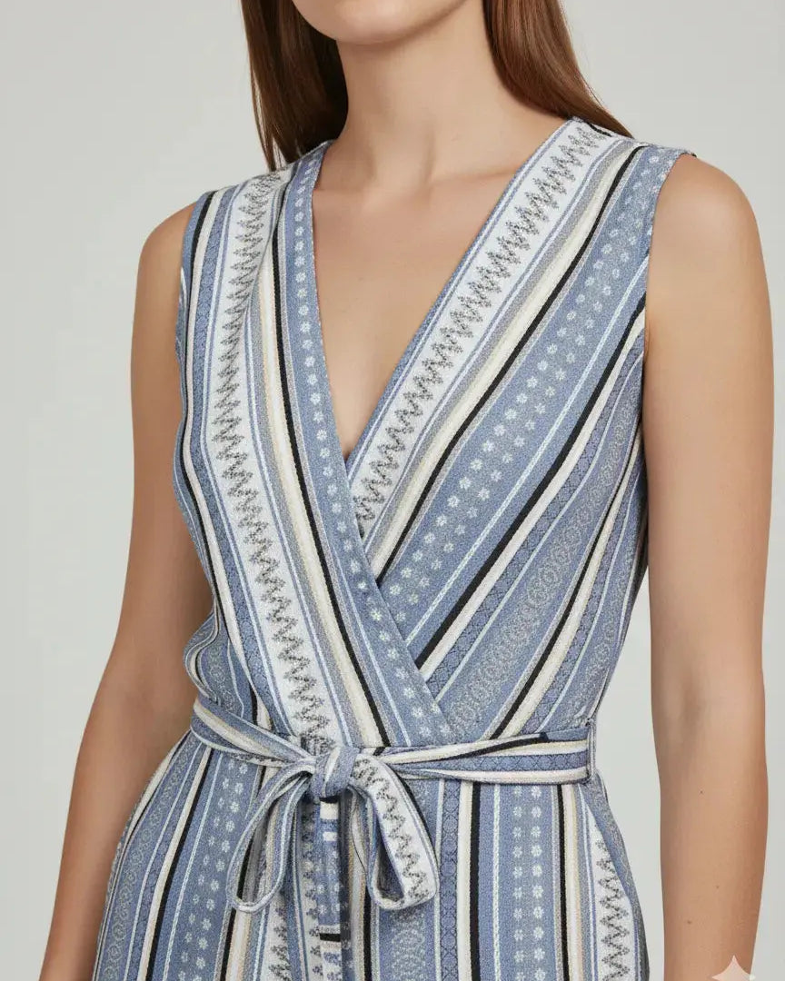 Jumpsuit ampia con scollo a "V" incrociato e fusciacca in vita Unica by Dorabella