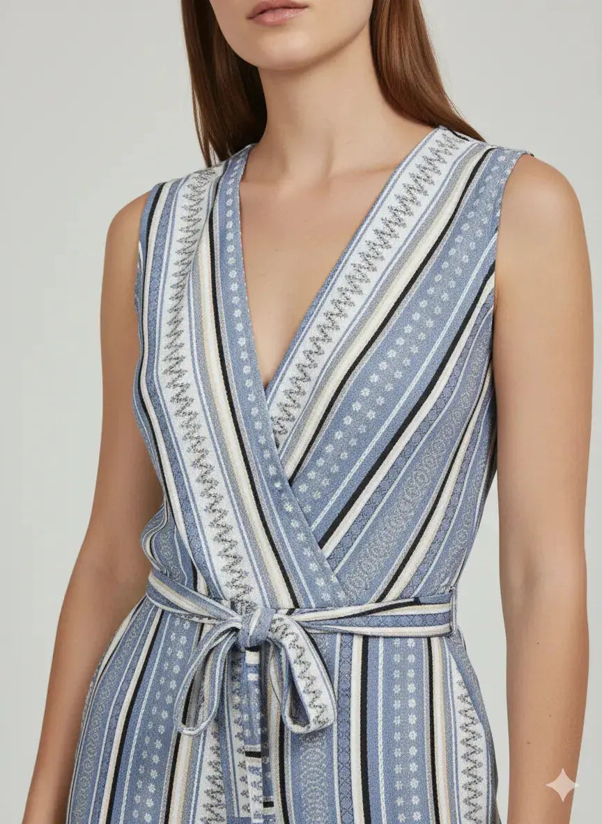 Jumpsuit ampia con scollo a "V" incrociato e fusciacca in vita Unica by Dorabella