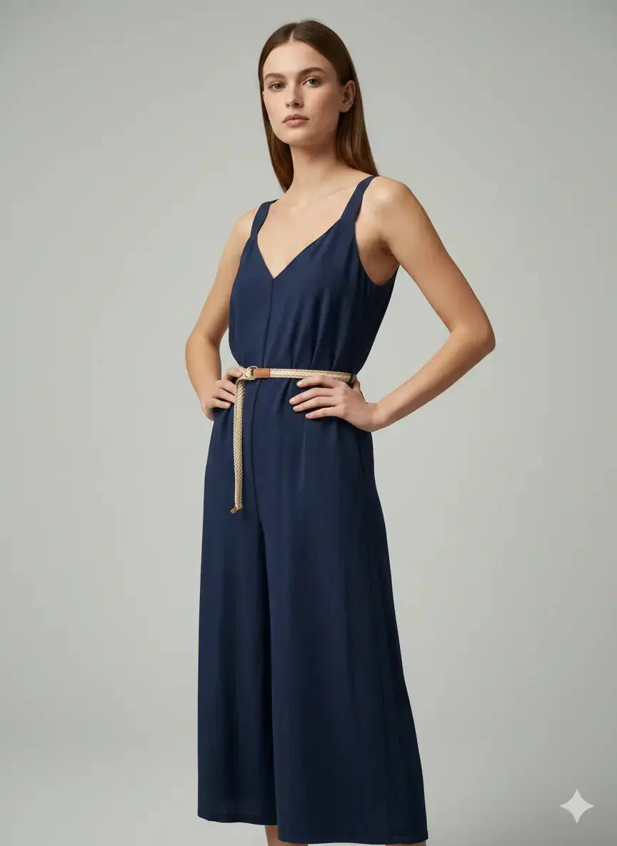 Jumpsuit con scollo a "V" e cinturino in vita Unica by Dorabella