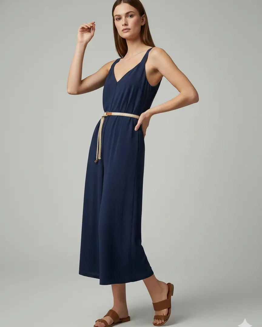 Jumpsuit con scollo a "V" e cinturino in vita Unica by Dorabella