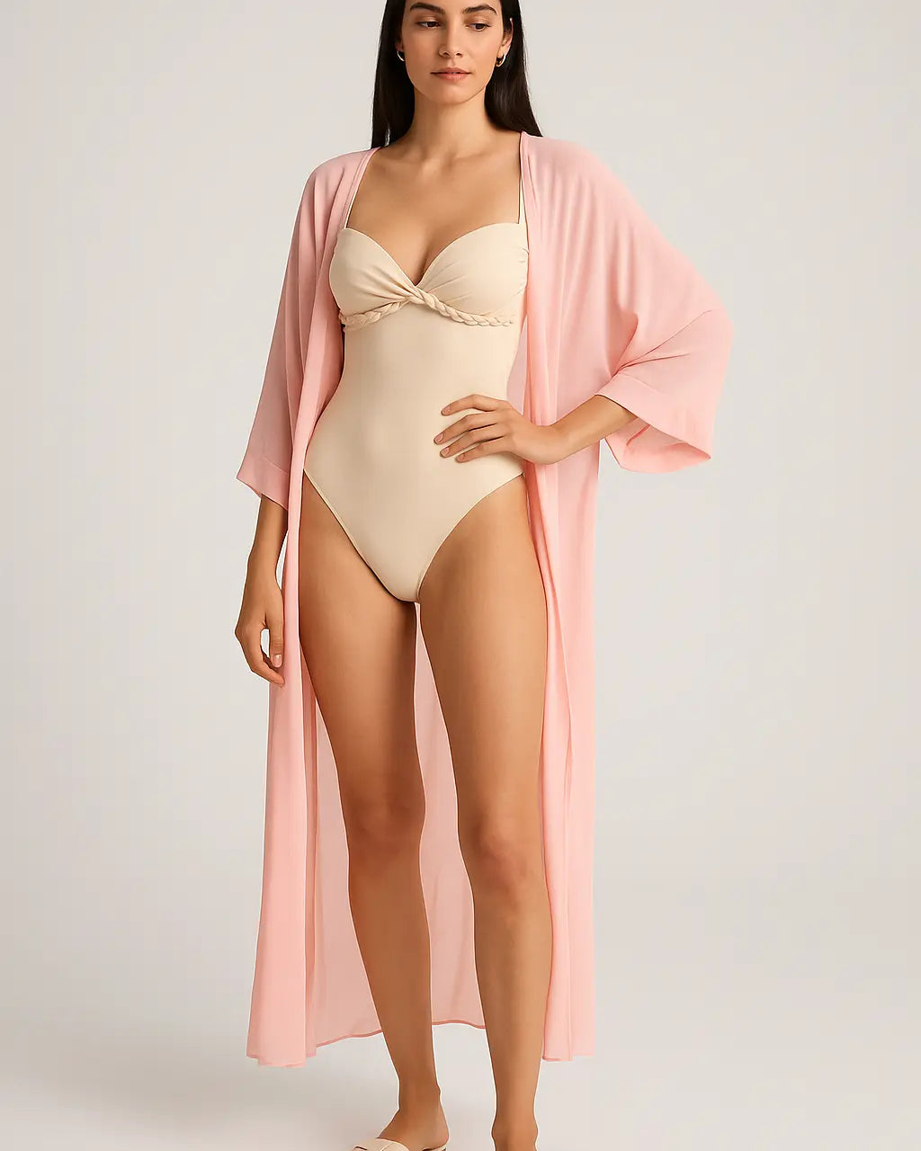 Kimono copricostume asimmetrico con fusciacca Unica by Dorabella