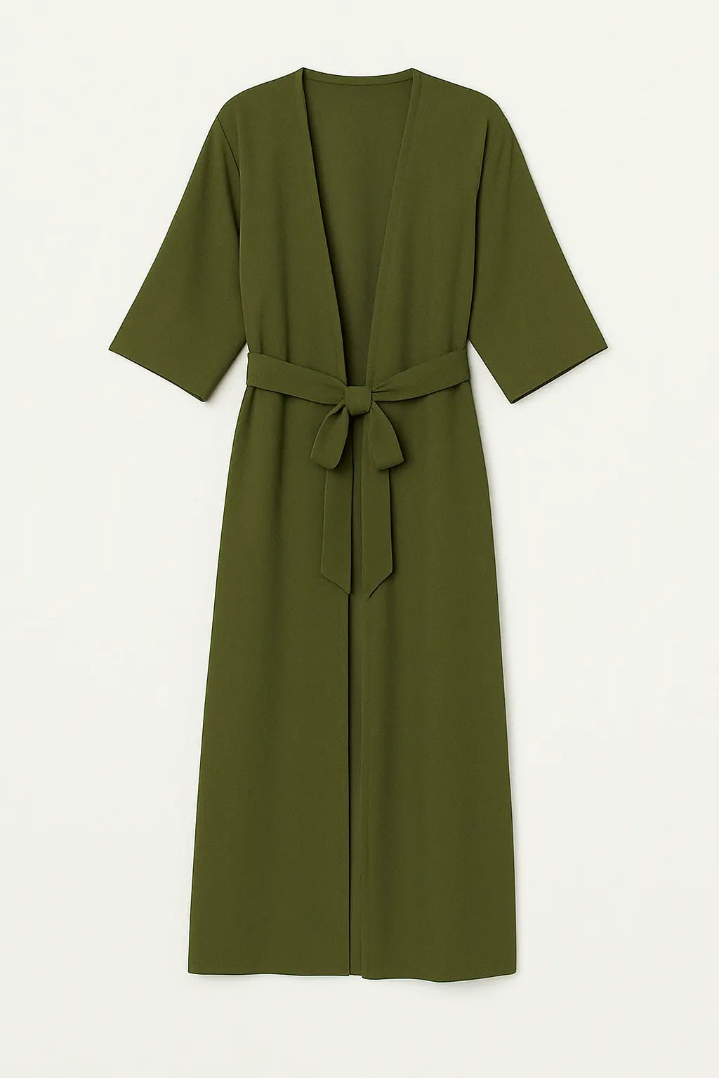 Kimono copricostume in georgette con fusciacca Unica by Dorabella Verde-oliva-Taglia-Unica-Fino-alla-46